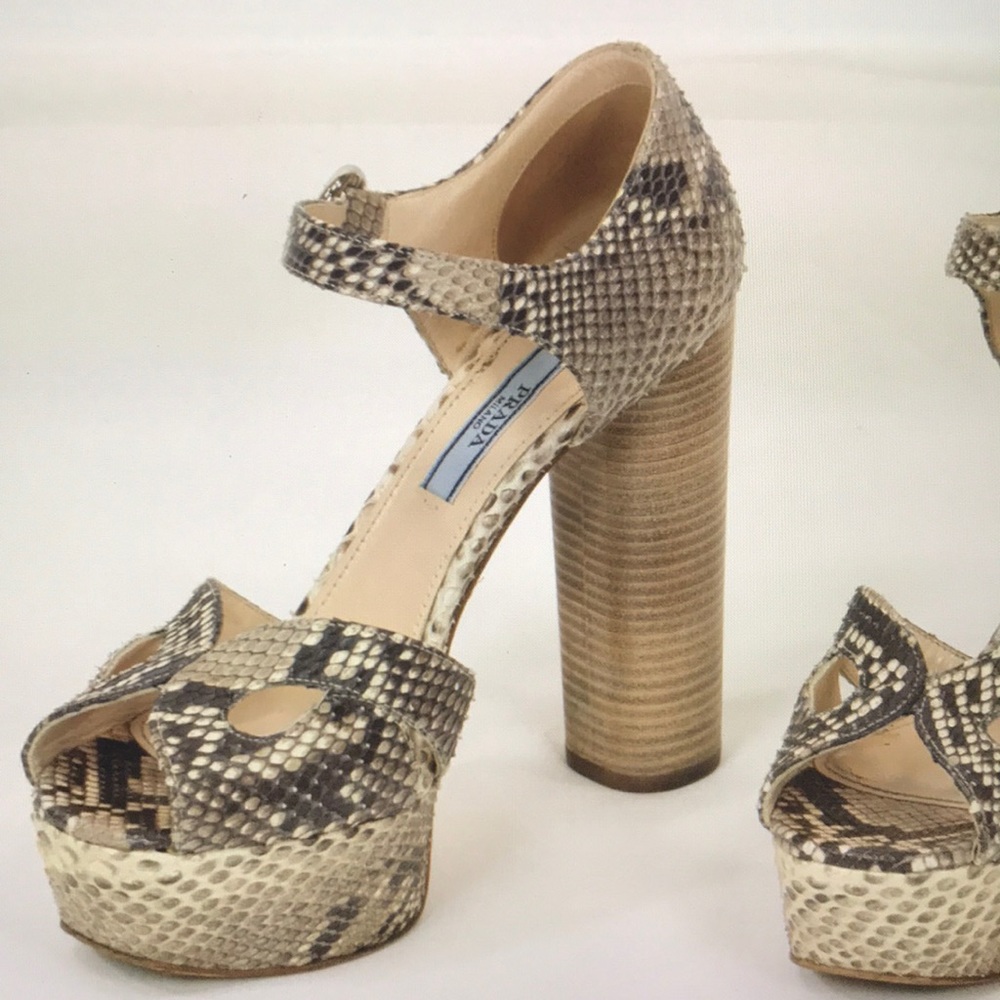 Prada Python “Roccia” Platform Sandals - image 2